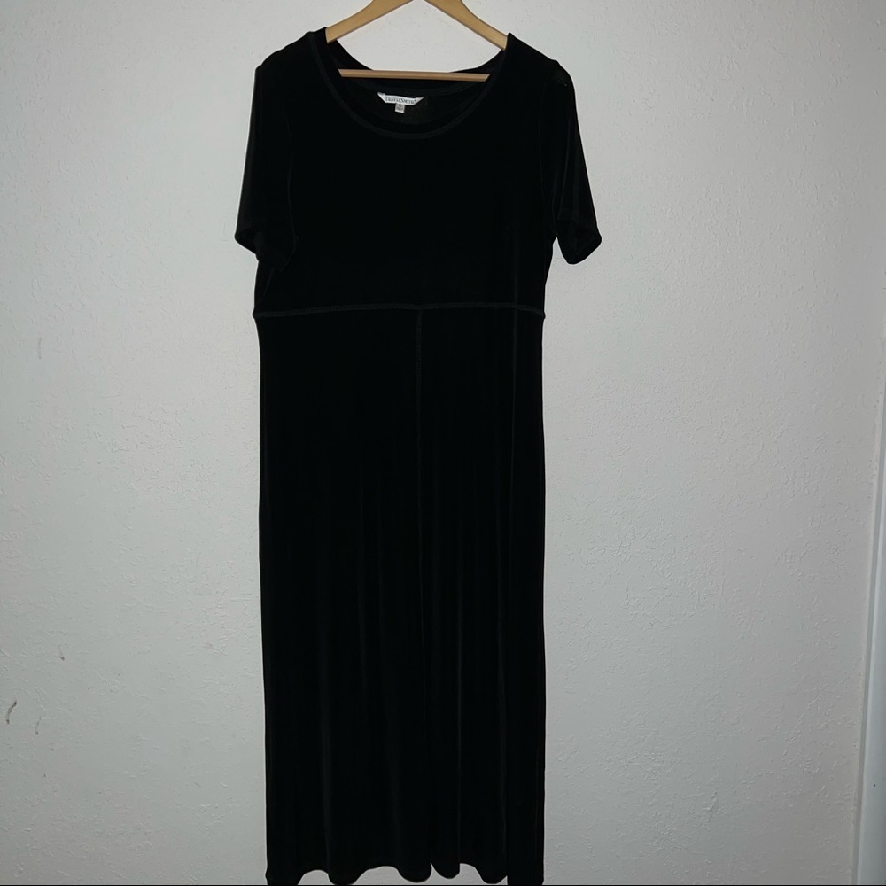 TravelSmith Black Wrinkle Resistant Maxi Length Short Sleeve Dress Size XL.